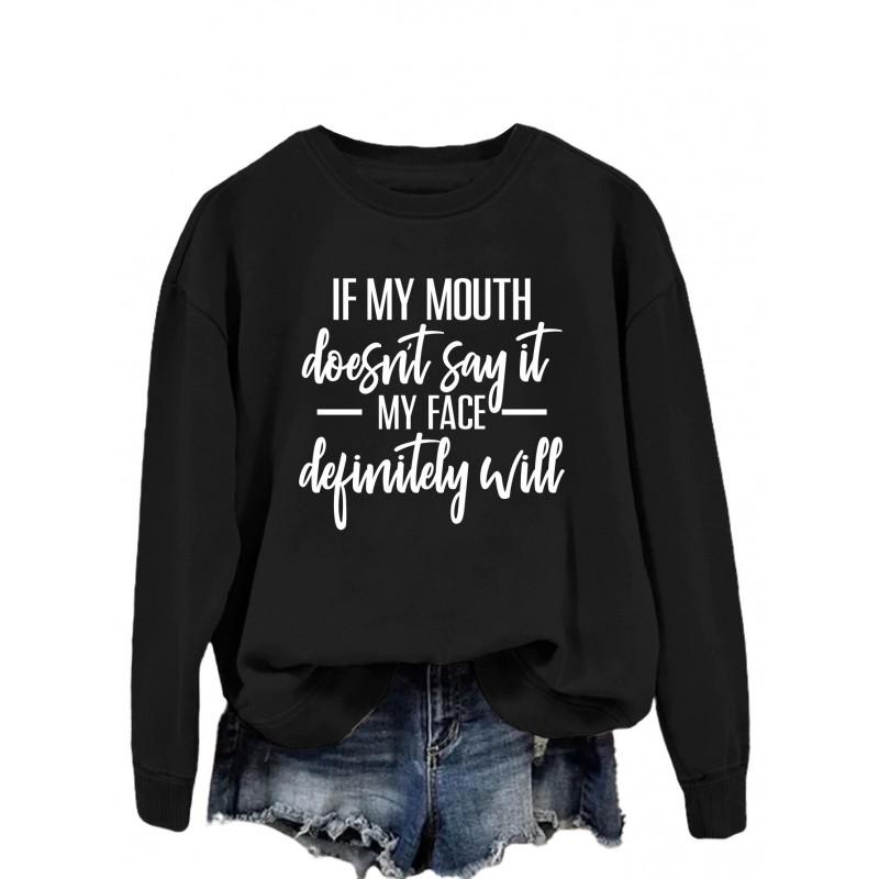 Oversized Womens Hoodie Loose Fit Cotton Blend Streetwear Long Sleeve Sweatshirt With Graphic Print