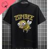 UnisexS Zombie Bee Apocalypse Graphic TShirt with Creepy Undead Horror Design Black Pure Cotton Shortsleeve Tee Outdoor Clothing