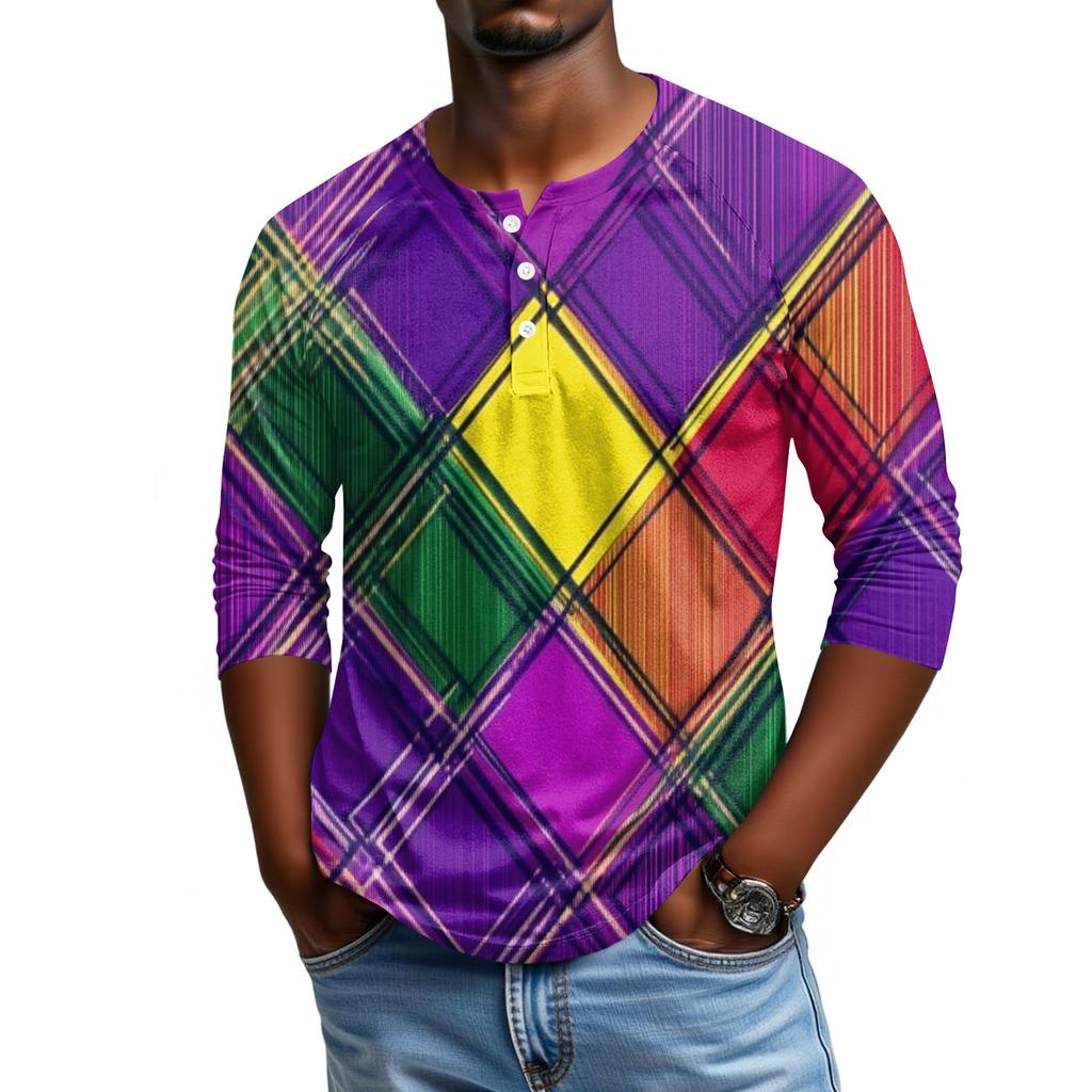 Men's Raglan Sleeve Three-quarter Sleeve Top