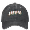 1974 Retro Etykieta 50-letnie Czapki Baseballowe Akcesoria Dla Mężczyzn Kobiet Vintage Czapki Truckerowe 50. Urodziny Czapka Przeciwsłoneczna Regulowana