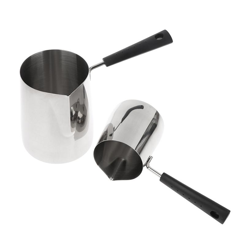 350/600Ml Long Handle Stainless Steel Coffee Pot With Pouring Spout Milk Butter Warmer Pot Stovetop Chocolate Melting Pan