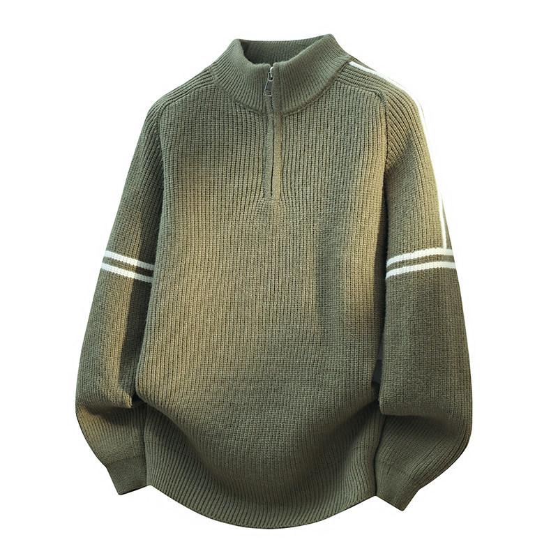 Half-Zip Stand-Collar Sweater for Boys: Autumn/Winter Style for Teens - Knit Base Layer Fashion