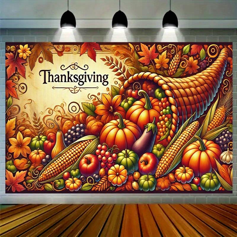 2D plane 1 piece pumpkin lanterns decorating the background of the autumn forest path banner suitable for a party