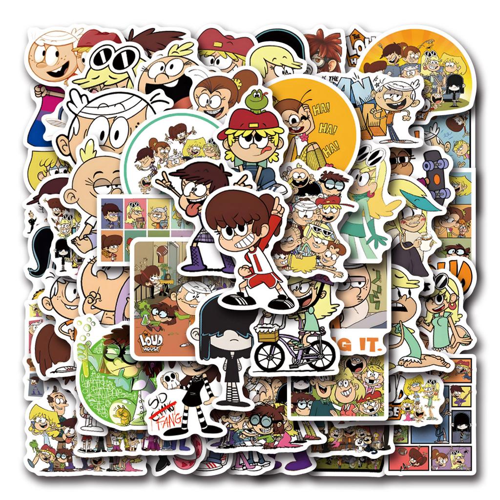 55 New Styles The Loud House Cartoon Animation Graffiti Stickers Suitcase Scooter Stickers