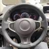 Hand Stitched Black Perforated Non-slip Microfiber Leather 2009-2014 Samsung QM5 Steering Wheel Cover For Renault Koleos