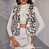 Europäische und amerikanische Damenbekleidung Herbst und Winter Neue Mode Tierprint Kunstwolle Weste Jacke