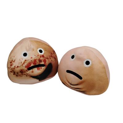 20cm Böses Pou Rache Plüschpuppe, Furchterregende fleischfarbene dreieckige Puppe, Pous Rache Plüschpuppenkissen für Fans