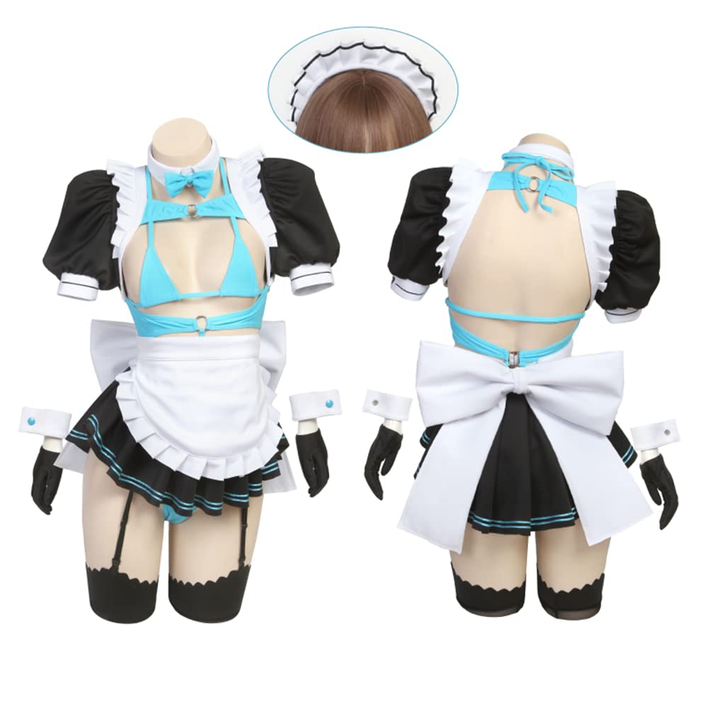 [Lavender] Ichinose Asuna PU Leather Costume for Photoshoots, Halloween, Christmas, Maid Outfit, Size M