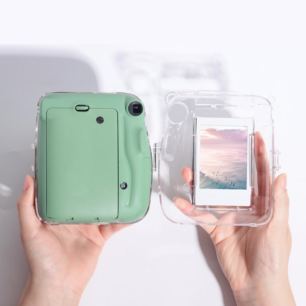 Camera Case for mini11 Transparent Fashion PVC Camera Protective Case with Shoulder Strap