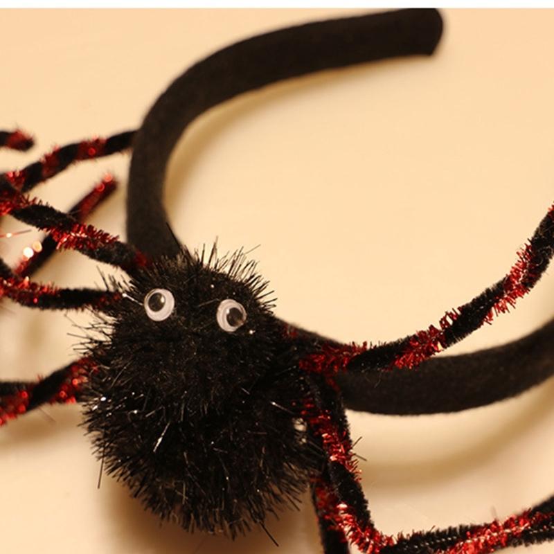 Pack Of 3 Halloween Spiders Pin Accessories Plush Head Ornaments For Costume Parties Kids Infants
