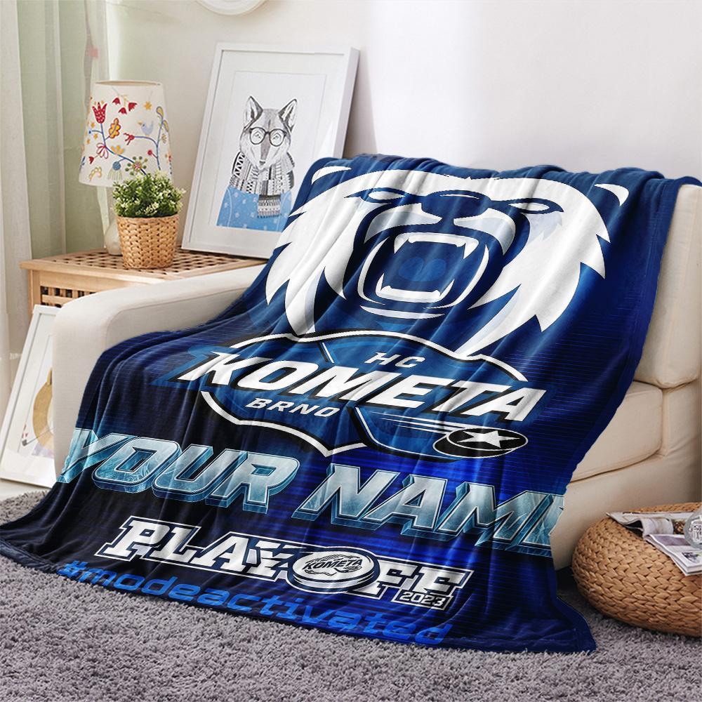 1 Stück Personalisierte Decke HC Kometa Brno Gemustert Flanell Geeignet für Alle Jahreszeiten für Heimdekoration Wärme und Komfort Geschenke Feiertagsgeschenk -HE66