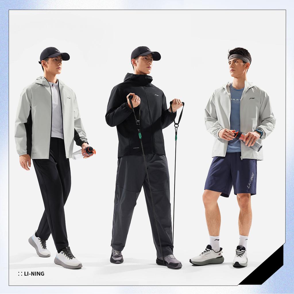 Li Ning Color Block Reißverschluss Kapuzen Vielseitig Sport Windjacke Herren Oberbekleidung AFDW079-11
