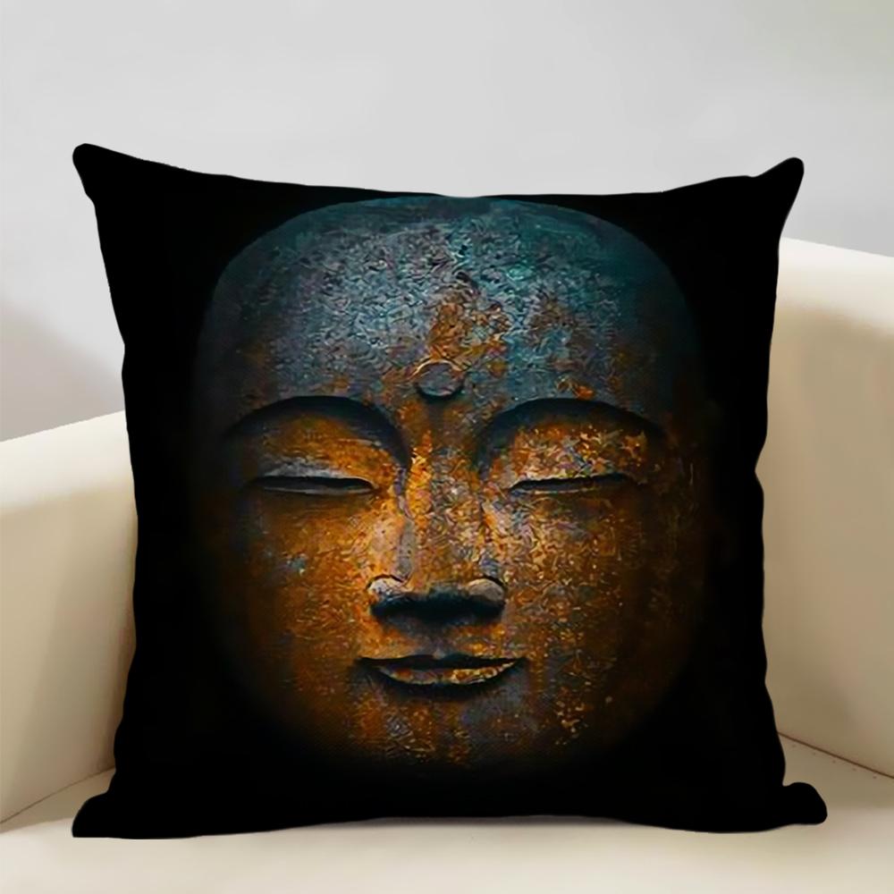 Home Decor Cushion Cover 45x45cm Pillowcase Decoration Buddhist Portrait Art Pattern Home Textile Pillow Cases