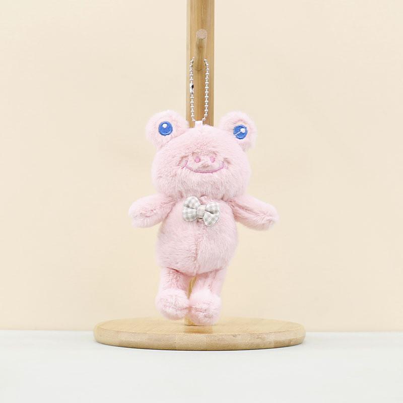 

Adorable Long Legged Smiling Frog Plush Keychain Soft Toy Doll Accessory 15cm Pink Frog Bow