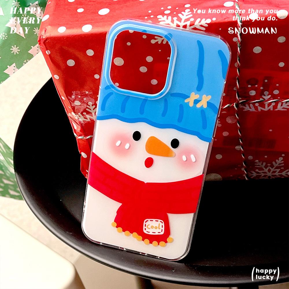 Big Face Snowman Large Hole Shell Suitable for Apple 16promax Mobile Phone Case IPhone 15 Protective Case