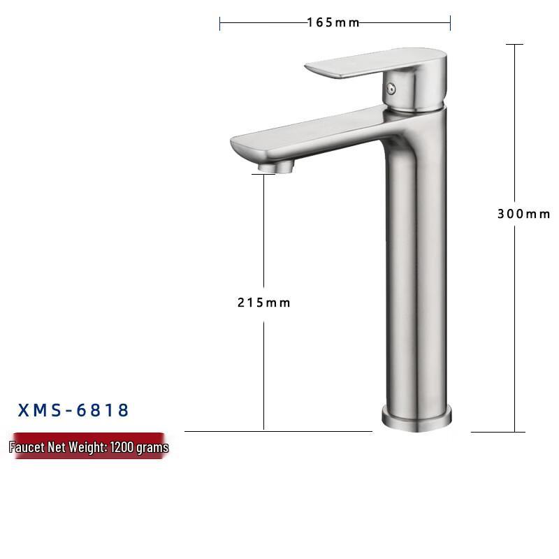 MDNG Gunmetal Gray Flat Single-Hole Basin Faucet