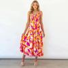 Beiläufige Lange Frauen Print Kleid Boho Weibliche Urlaub Kleid Sommer Spaghetti Strap Damen Strand Kleid Vestidos 2024 Neue