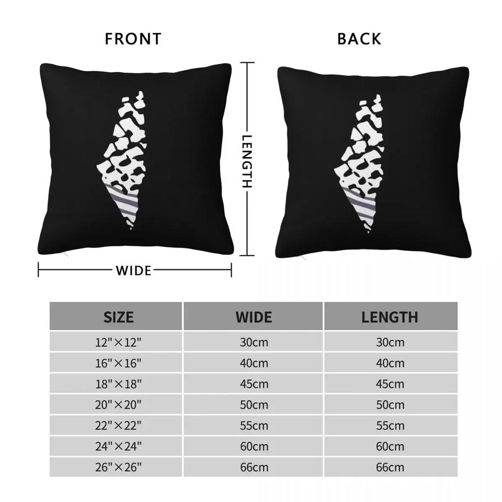 Palestine Palestinian Map With Keffiyeh Square Pillowcases Bed Car Cushion Case Cute Home Decoration Throw Pillow Case 40*40