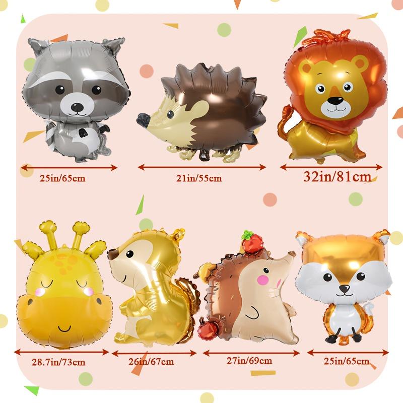 7pcs Fox Hedgehog Raccoon Deer Animal Foil Balloons Birthday Woodland Forest Theme Thanksgiving Day Party Decor Baby Shower Gift