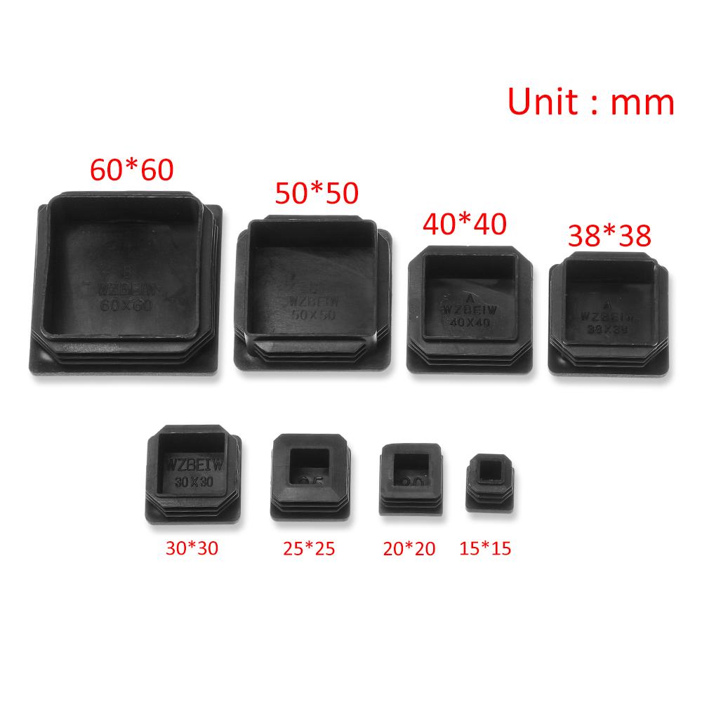 10pcs/pack Plastic Black Blanking End Caps Protector Square/Round Table Chair Foot Pad Furniture Feet Non-Slip Covers