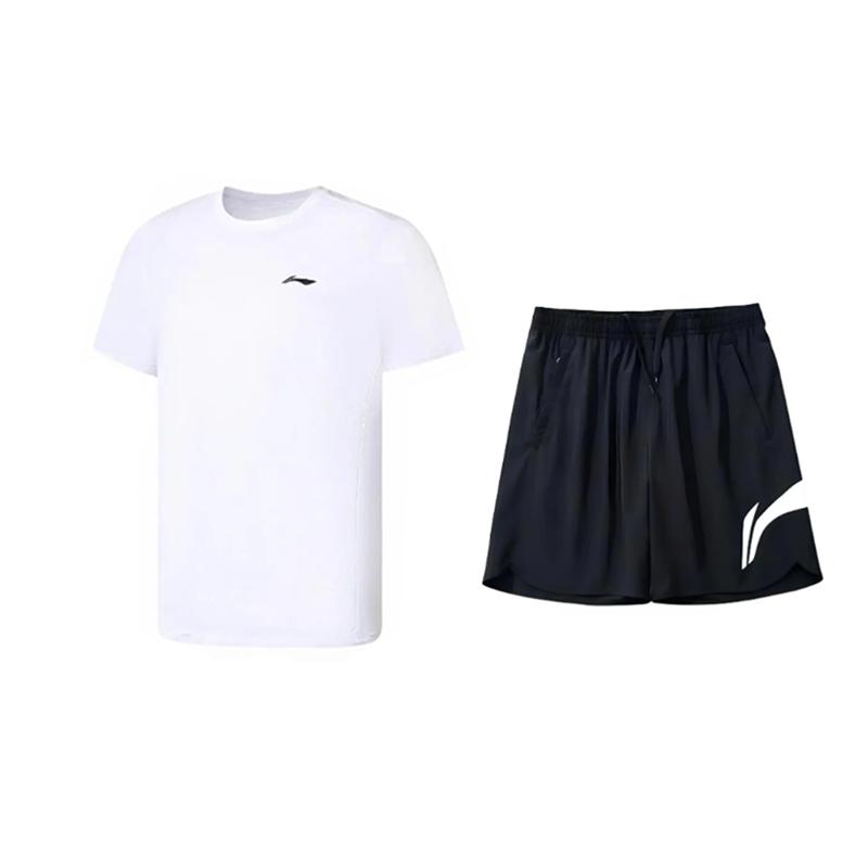 

Li-Ning Versatile Round Neck Pullover Simple Comfortable Quick Dry Casual Sports Suit Unisex suit ATSS069-11+YKSV197-2 M