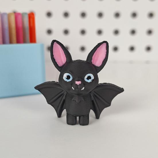 Mini Hanging Bat Figurine 3D Printed Small Bat Statue Halloween Holiday Party Spooky Black Bat Hanger Decoration Ornament