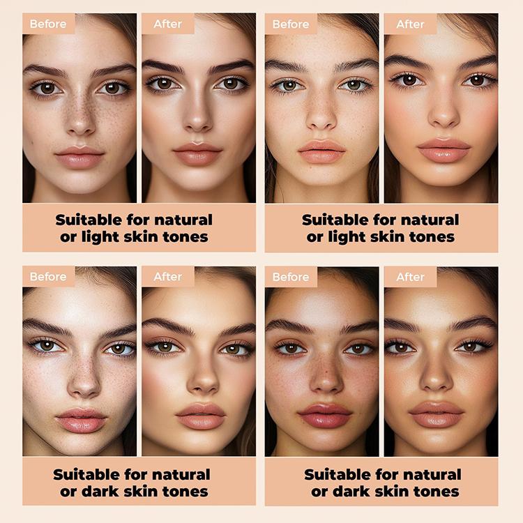 Blød og fugtgivende foundation Fuld dækkende concealer til mørke rander under øjnene Permanent ikke-klæbende pudder Concealer Foundation