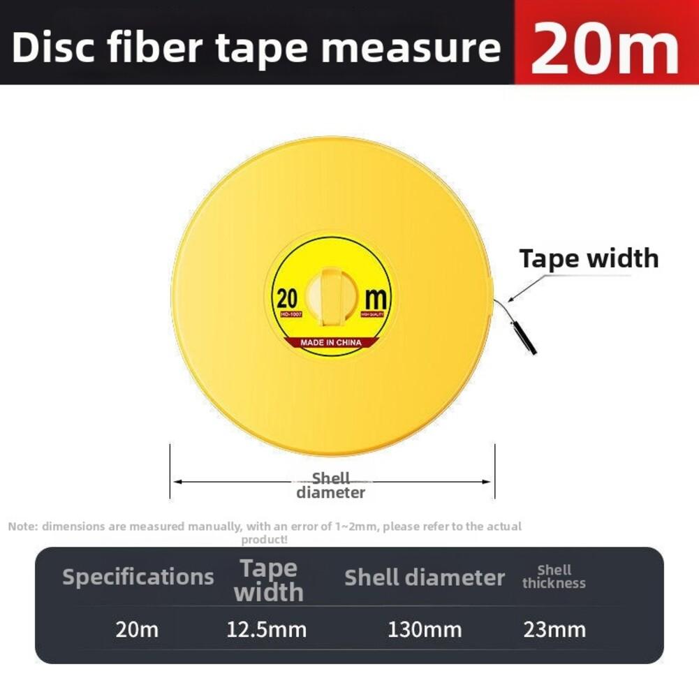 Yellow Soft Leather Tape Measure 20 30 50 100 Meter Waterproof Ruler For Building Site Surveying Professional Measuring Tools