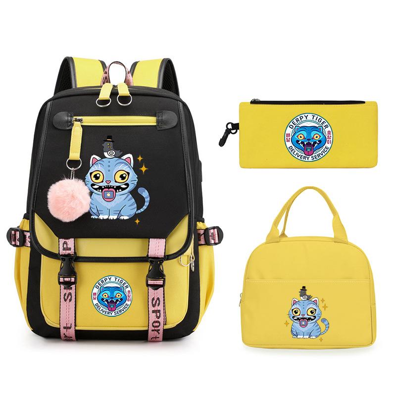 The Witch Hunter Girl Group Has the Same Peripheral Cartoon Korean Version Schoolbag Set, Cross-border Campus Trend, Primary and Secondary School