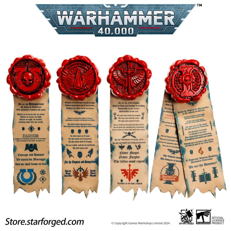 Starforged Genuine Warhammer 40K Game Peripheral Badge Space Marines Purity Seal Set 2 Brooch Boys Gifts Collection Accessories