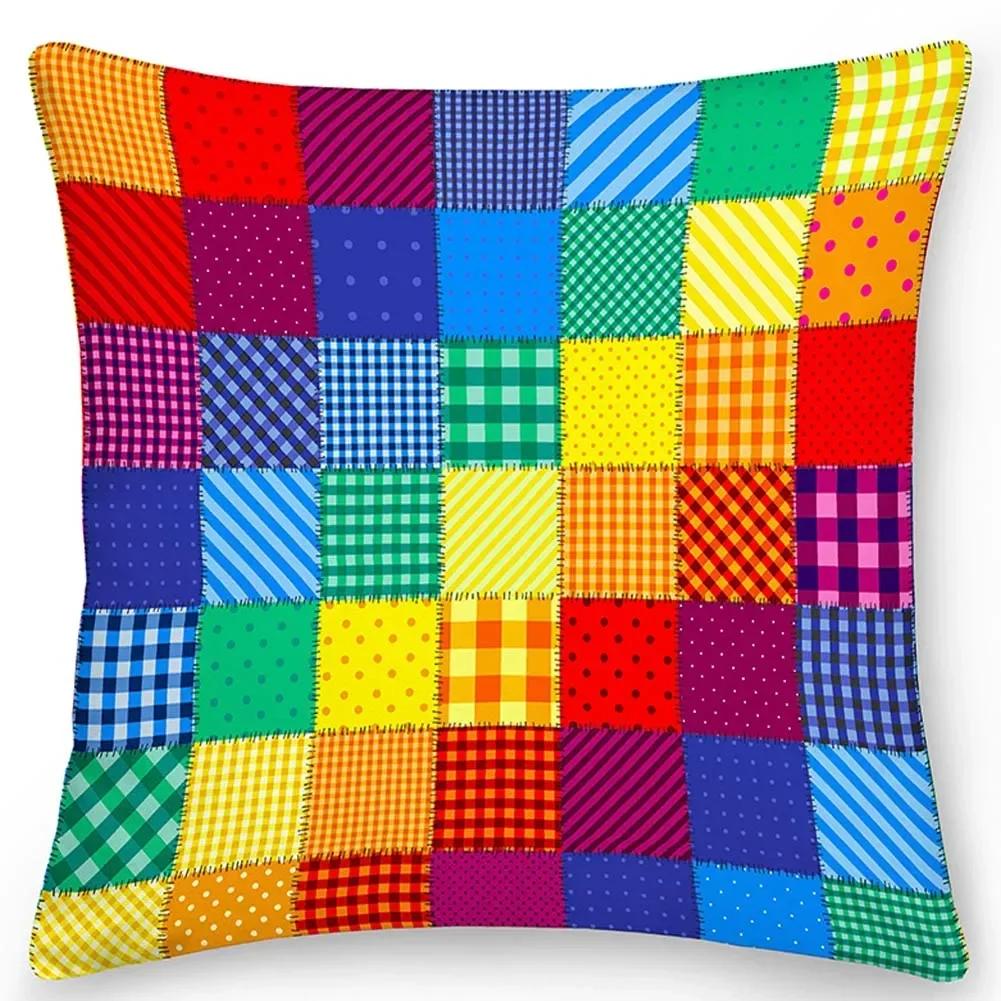 Colorful Square Printed Sofa Cushion Cover Pillowcase Home Decor Party Car Bedding