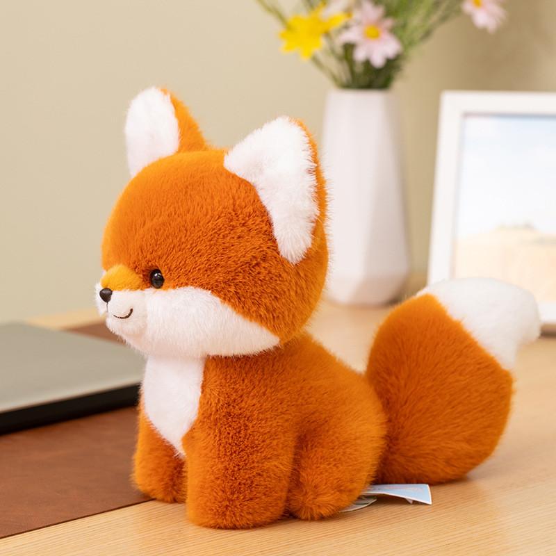 Cute Fox Plush Toy Desk Companion With Soft Pp Cotton For Office Decor And Gift