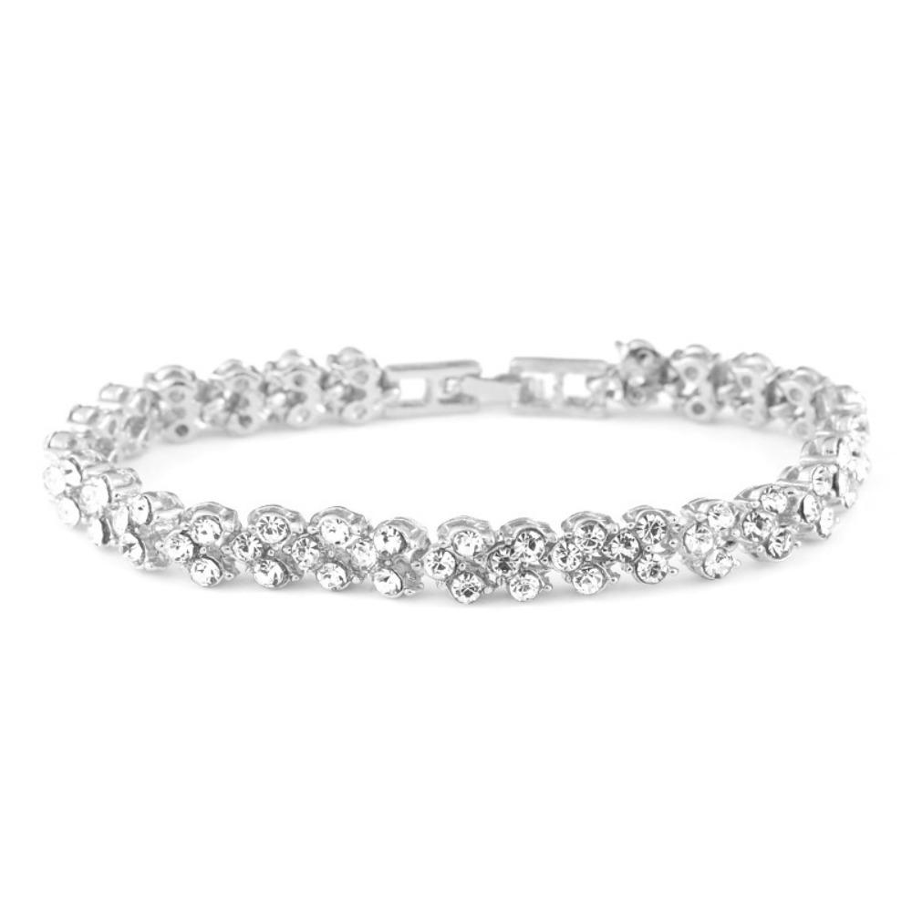 

Exquisite Luxury Shining Brightly Multi-layer Full of Rhinestone Bracelets for Women Roman Bride Wedding Zircon Accessory Gift