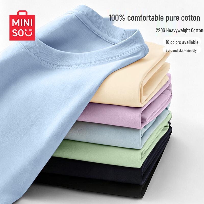 MINISO Women's Pure Cotton Loose Short-Sleeve T-Shirt