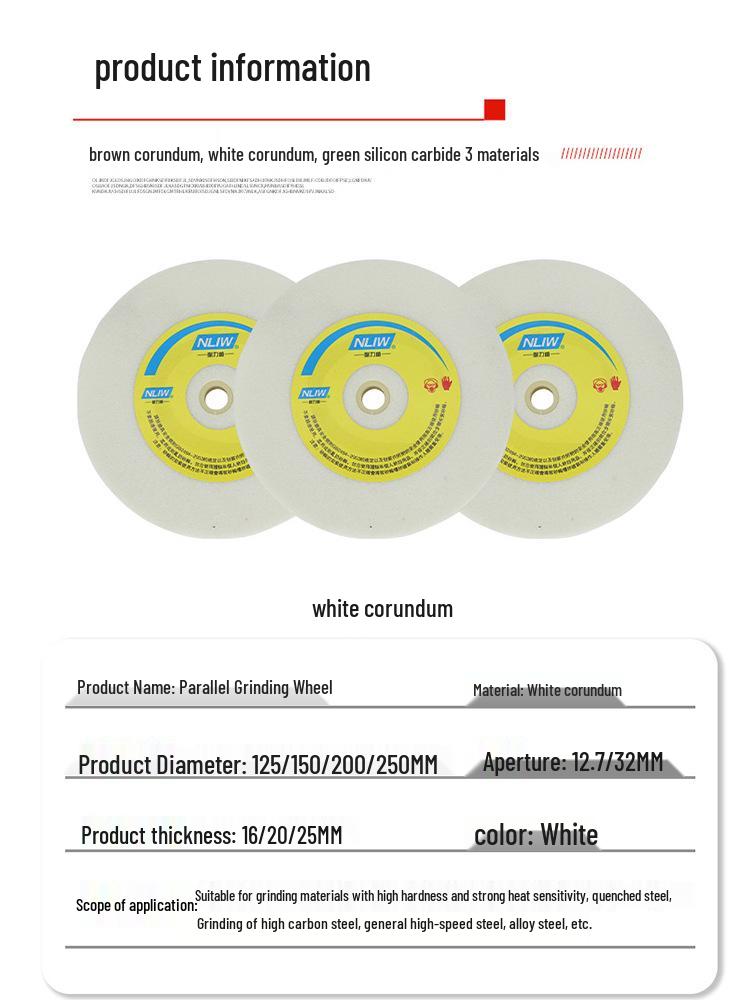 Tabletop Knife Sharpener with Corundum Grinding Wheel (150/200/250), Brown/White, Bench Grinder Disc
