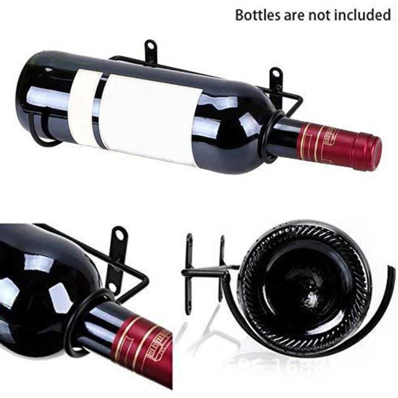 6 Stück Eisen Weinregal Wandmontiert Weinpräsentationshalter für Küche Bar Heimdekoration Einzelne Champagnerlagerung