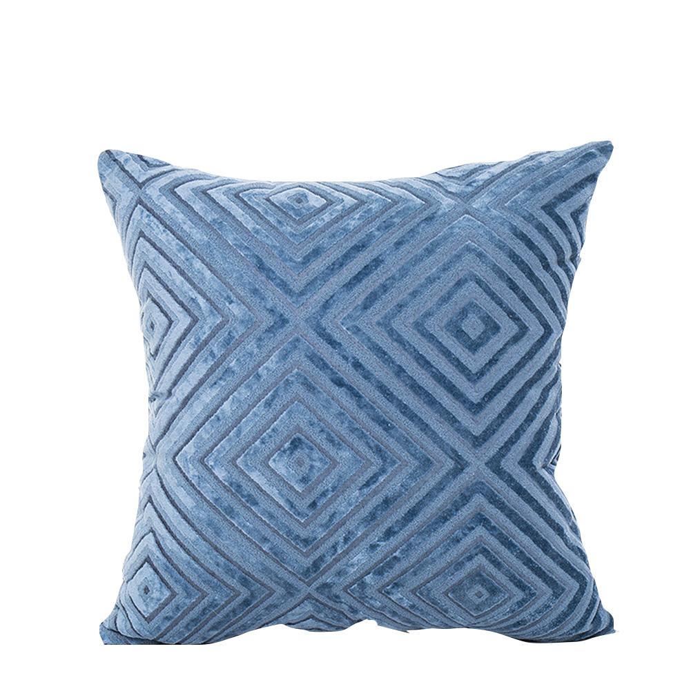 Flocking Geometric Strips Pattern Throw Pillow Cover without Filling Home Decoration
