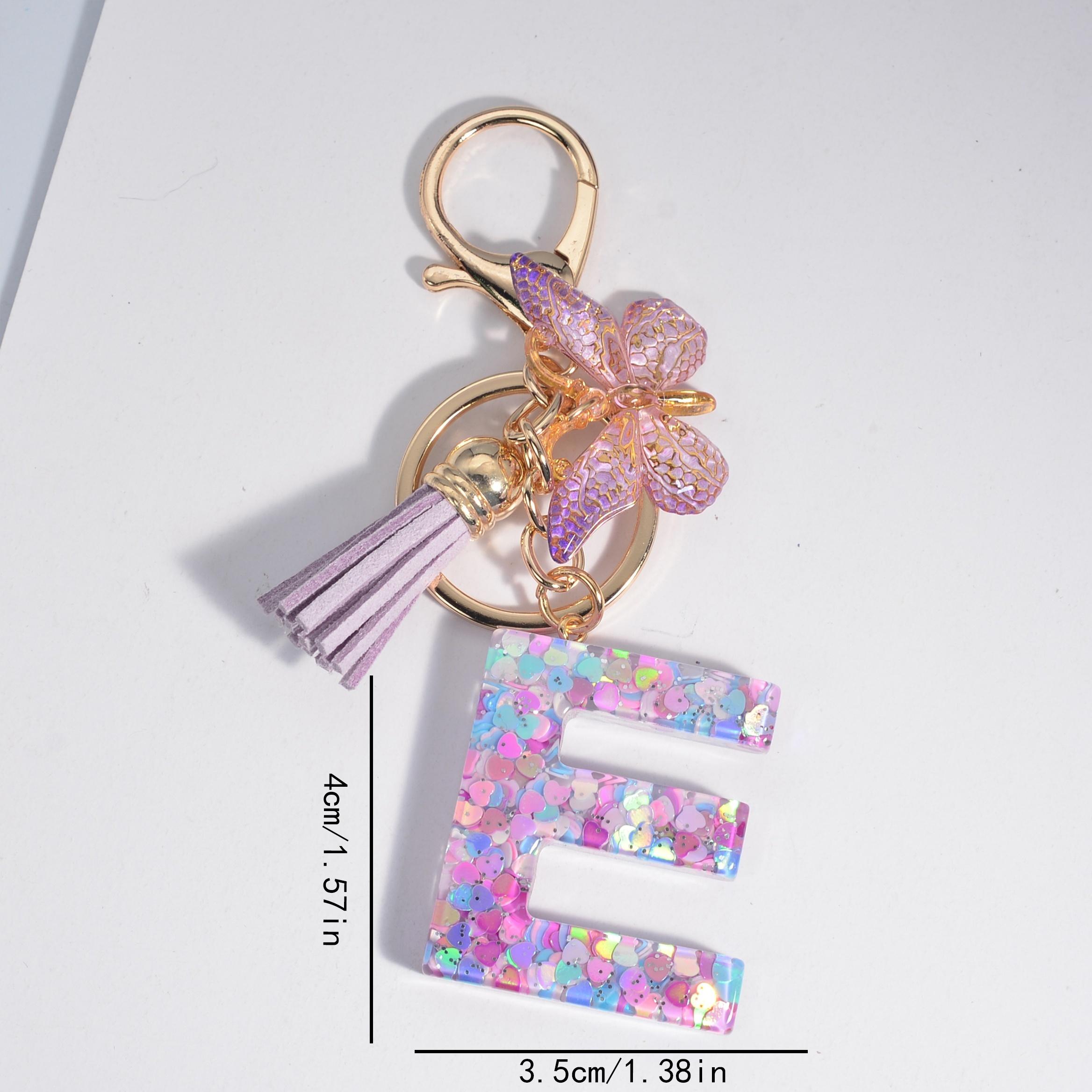 Butterfly Letter Keychain Pendant Key Chain, Girls Accessories, School Bag Pendant