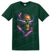 Cosmic Skull T Shirt Neon Galaxy Lightning Gothic Horror Art Graphic Tee Print
