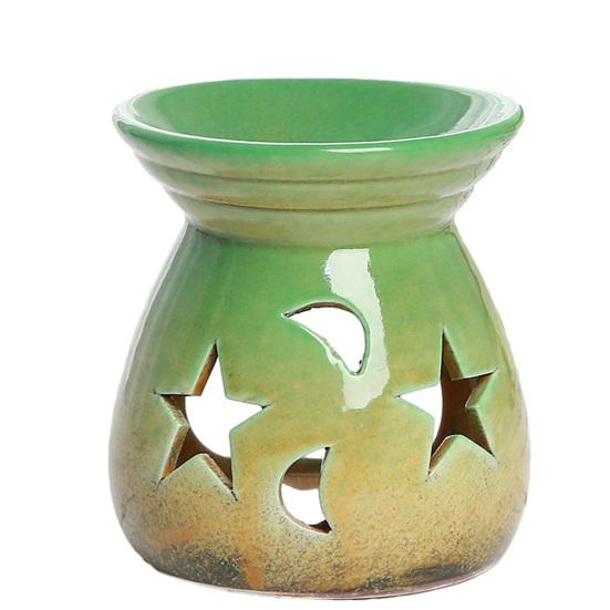 

Ceramic Wax Melt Warmer Essential Fragrance Oil Diffuser Small Tea Light Candle Holder Desk Incense Aroma Burner for Home Bedroom Decor зелёный
