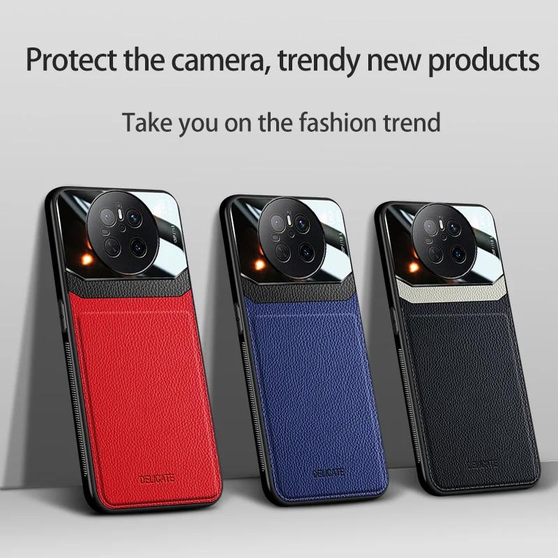 EUCAGR Acrylic PU Leather Case For Huawei Mate 70 60 50 40 30 Pro Camera Protect Phone Cover for Huawei Mate 70Pro Frame Coque