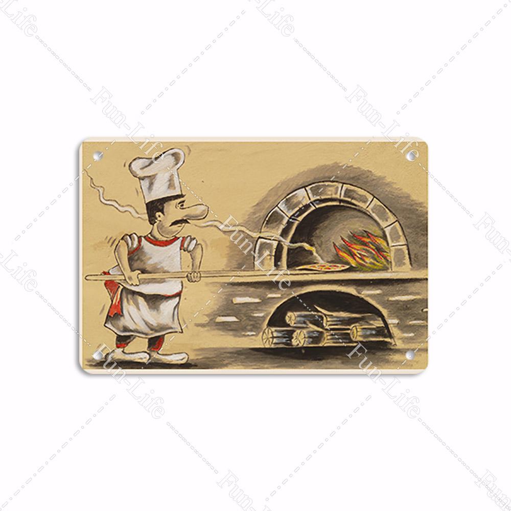 Pizza Dessert Metal Poster Food Tin Sign Plaque Metal Restaurant Vintage Wall Decor for Bar Club Metal Signs 20x30cm