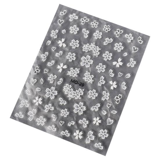 1 Sheet Beautiful Sufficient Quantity DIY Semi-transparent 3D Embossed Nail Sticker Salon Accessories Manicure