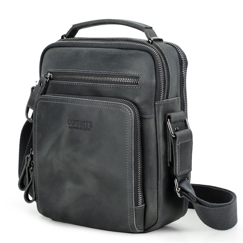 

Black Angel Men s Multifunctional Vintage Crazy Horse Leather Crossbody & Shoulder Bag