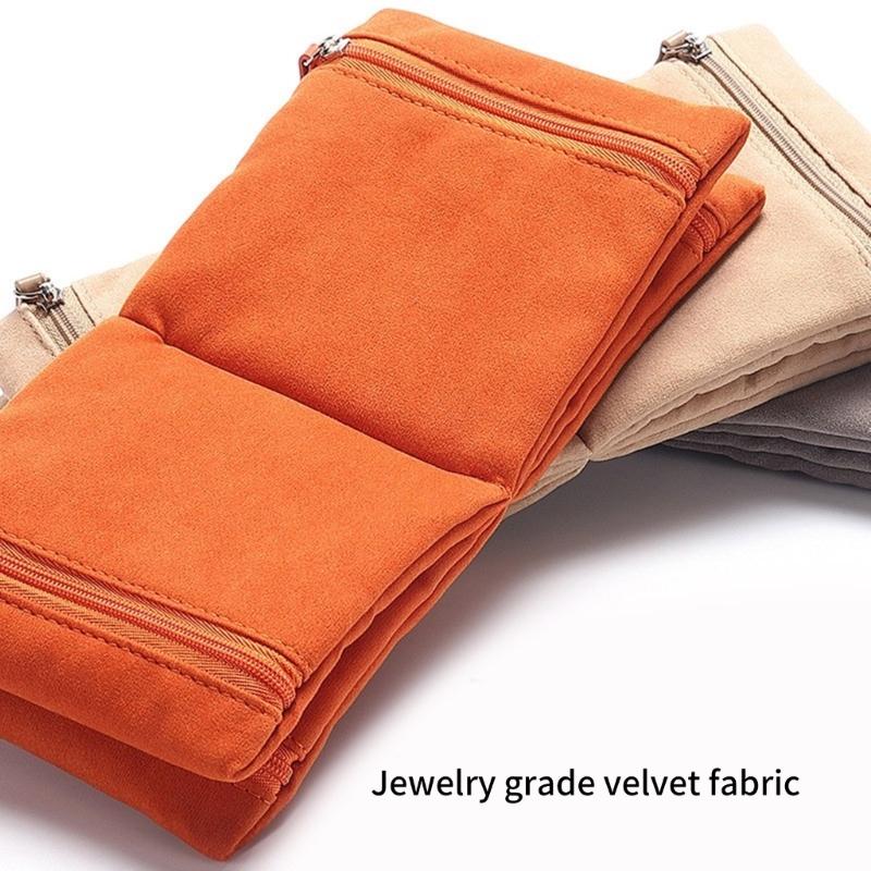 Travels Jewelry Organizers for Women Necklace Holder and Earrings Storage Bag In Pink for Fashionable Travelersr