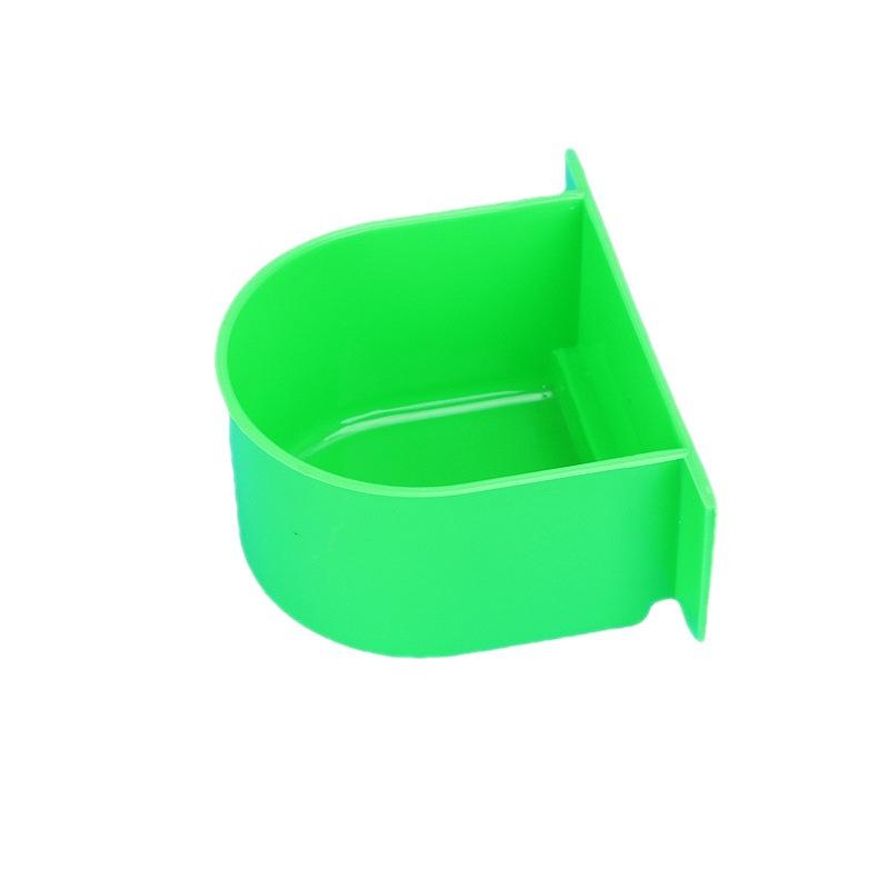 Clear Green Semicircle Bird and Rabbit Feeder Bowl - Cage Accessory