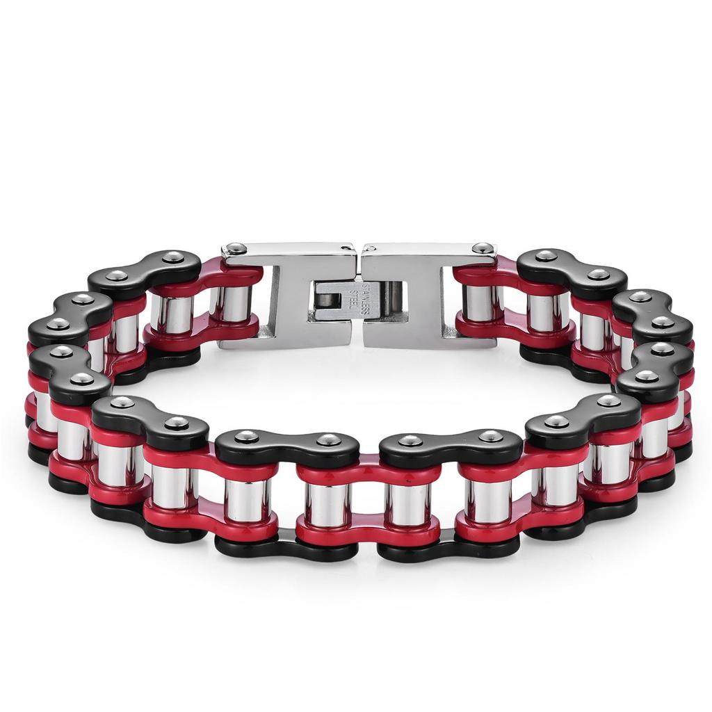 European-American Style Bicycle Chain Bracelet: Creative Rock Hip Hop Jewelry for Men & Women In Stainless Steel