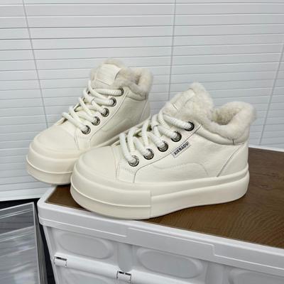 Snow Boots Women's New Winter Velvet Thickened Martin Boots Women's Shoes Short Boots Inner Heightening Platform Cotton Shoes