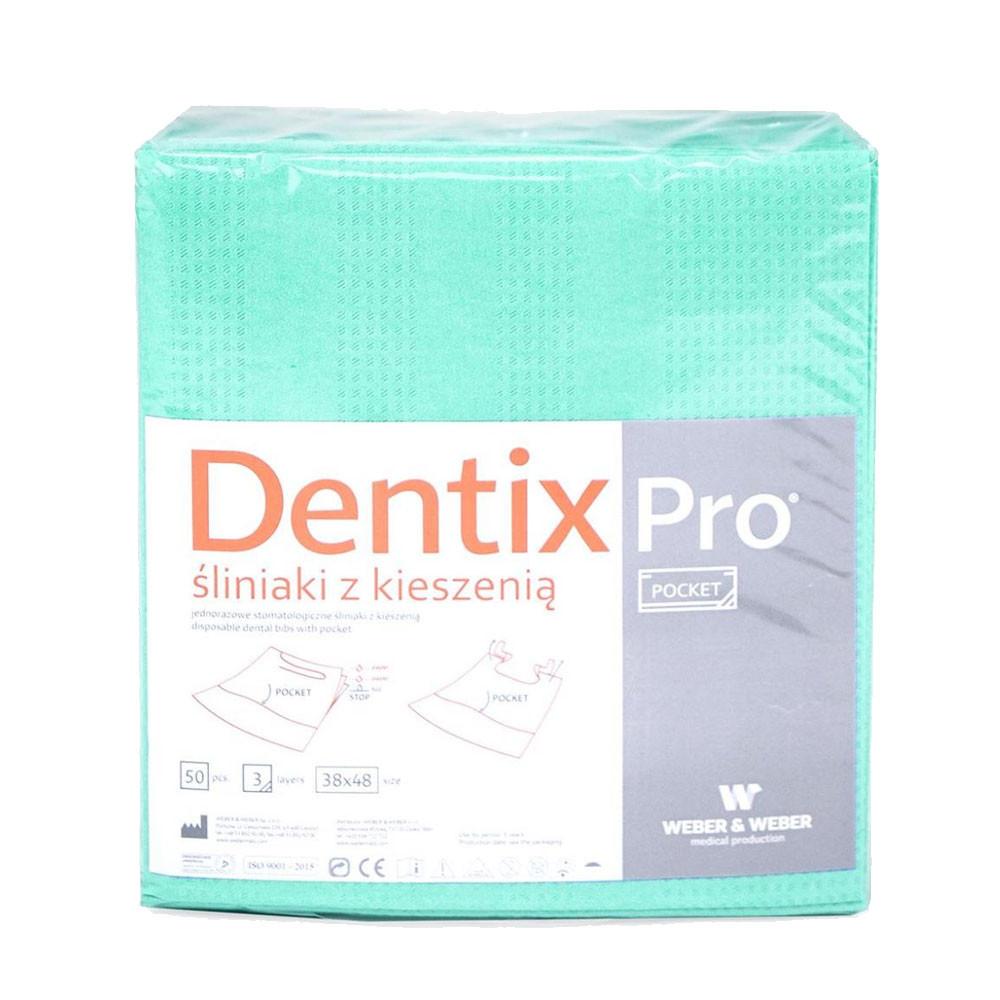 Tandhaklapp med ficka 39cm x 48cm Grön Folierad 54g Dentixpro 50st