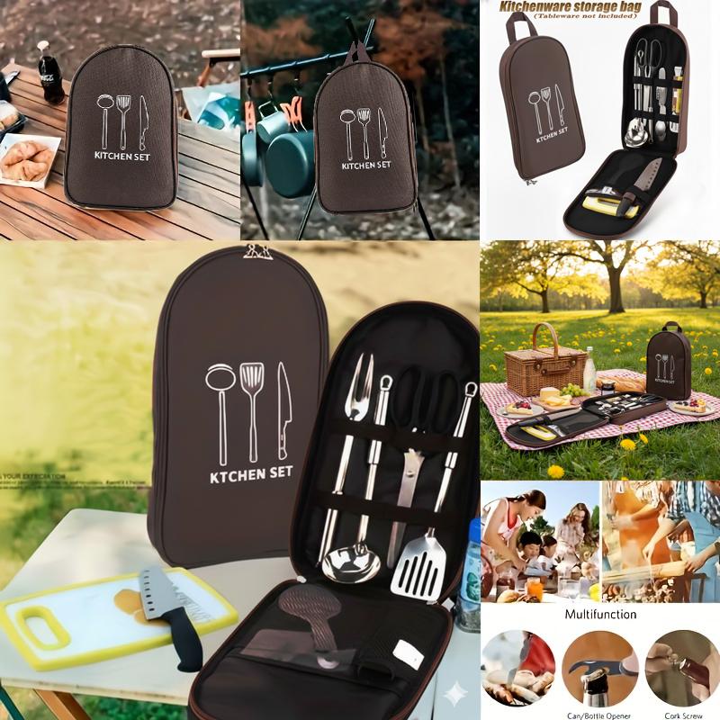 Outdoor Cookware Bag Camping Storage Bag Portable Travel Utensil Bag Picnic Bag Cookware Utensil Organizer (No Tableware)
